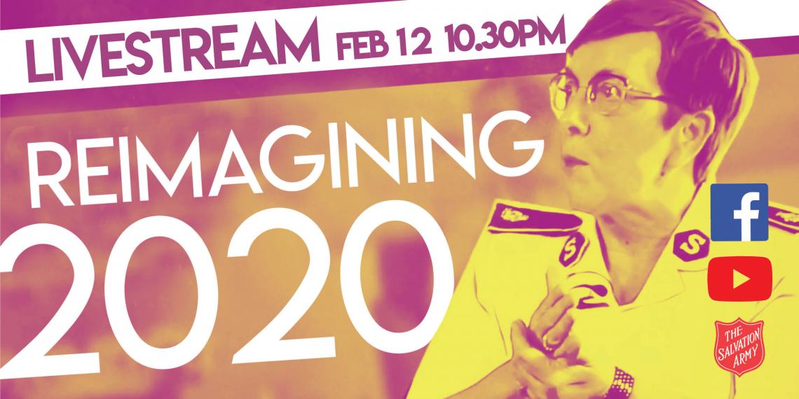 Commissioner Rosalie Peddle with text 'Reimagining 2020'