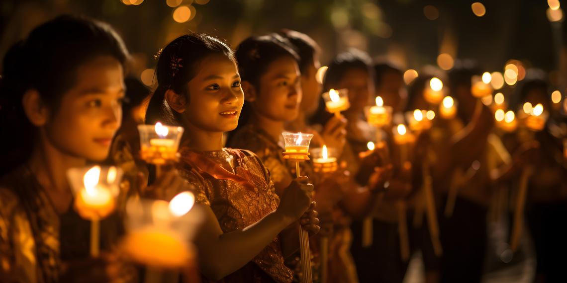Children holding candles