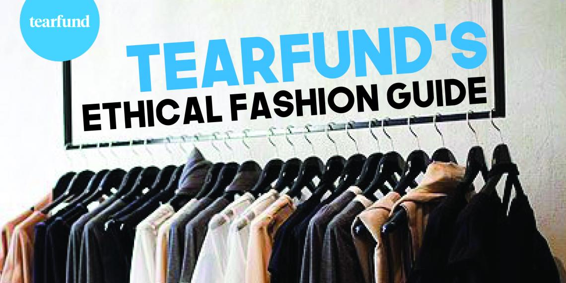 Picture of clothes rack with Tearfund's Ethical Fashion Guide superimposed